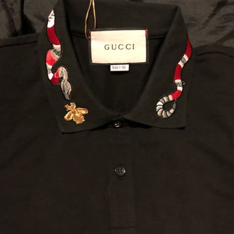 gucci polo snake white|Gucci polo shirt snake collar.